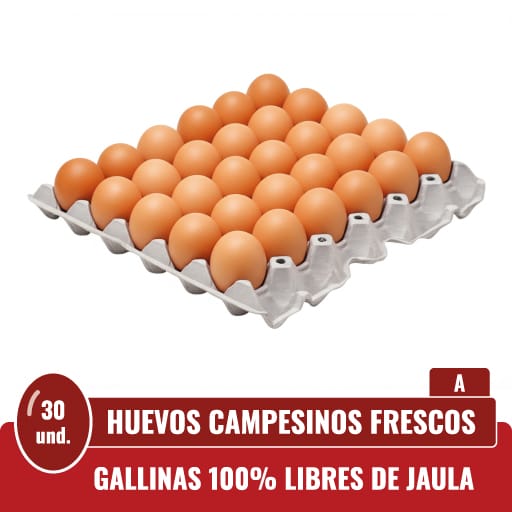 Presentación de 30 huevos frescos tipo A